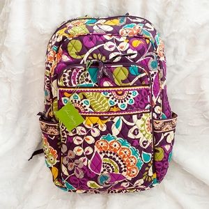 NWT Vera Bradley laptop backpack Plum Crazy